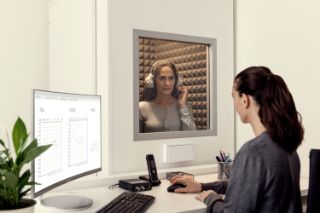 Woman getting a hearing test