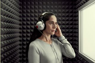 Woman getting a hearing test