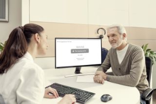 Provider talking to patient