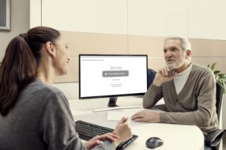 Provider talking to patient