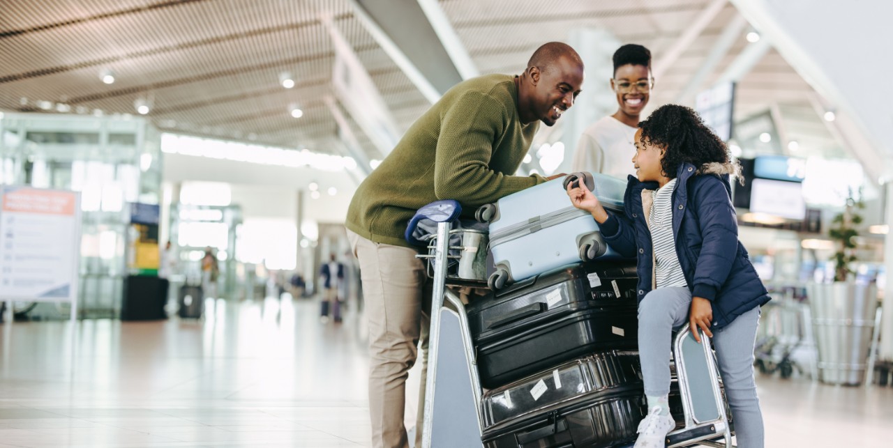 A family at the airport