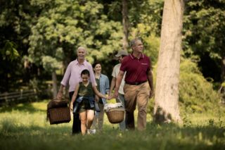 A family picnic in nature