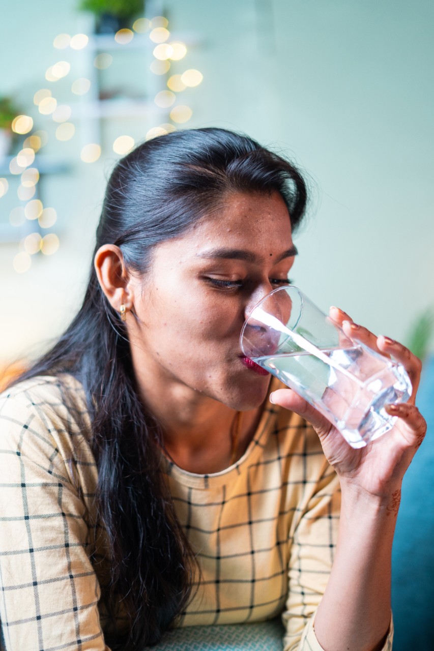 Woman drinking water