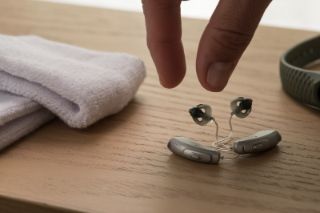 Hearing aid on a table