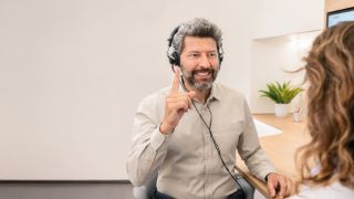 Man taking his hearing test