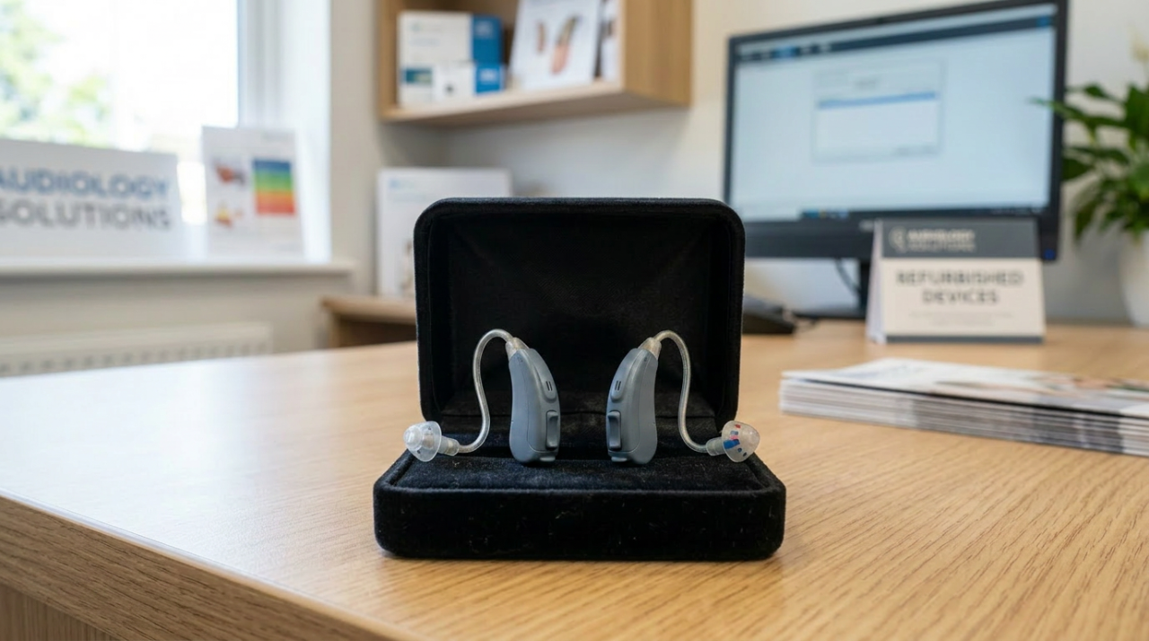 Hearing aids in their case