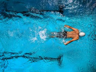 A man swimming